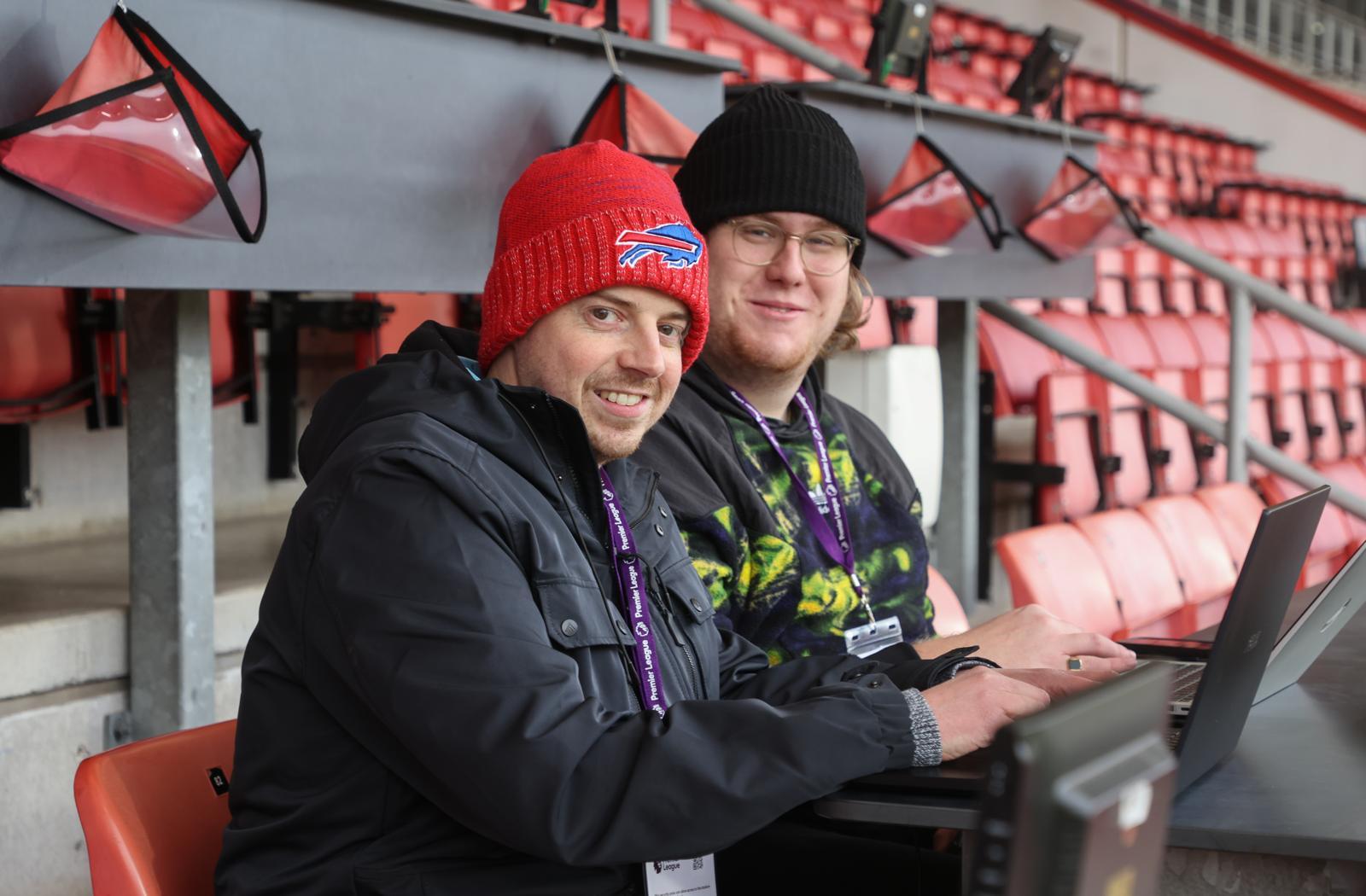 Tom Crocker (L) and Jack Tanner (R) sat in the press box and Vitality Stadium