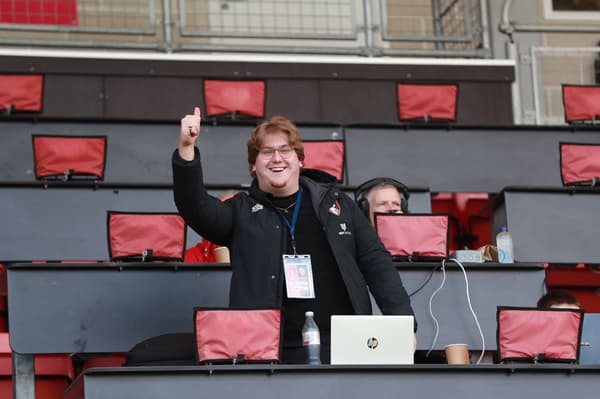 A photo of Jack Tanner in the Vitality Stadium press box